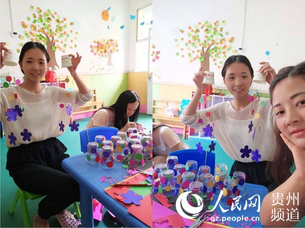 杨小芬到幼儿园进行暑期社会实践